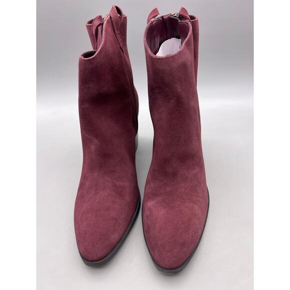 Mia Rhys Womens Burgundy Red Suede Back Zipper Heeled Ankle Booties Size 11 M - Picture 3 of 13
